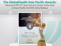 RS EMC Grha Kedoya menerima penghargaan sebagai 2025 Advanced PET/CT Scan Service Centre of the Year in Asia-Pacific dari GlobalHealth Asia-Pacific dalam ajang GlobalHealth Asia-Pacific Awards 2025 yang diselenggarakan pada bulan Juni 2025.